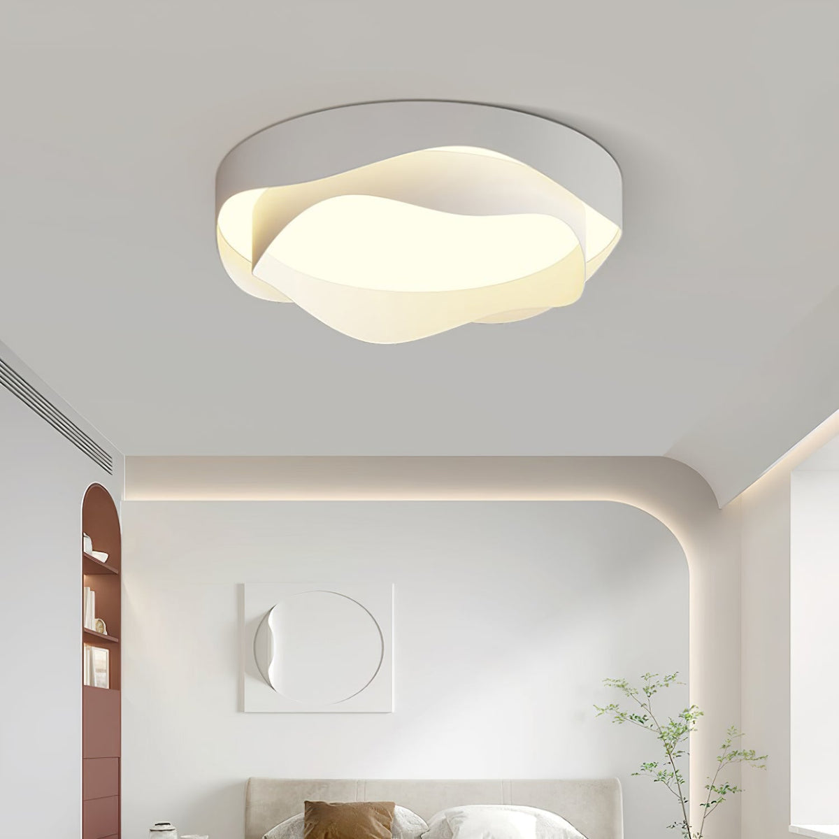 Elaisise hvid loftlampe til stuen