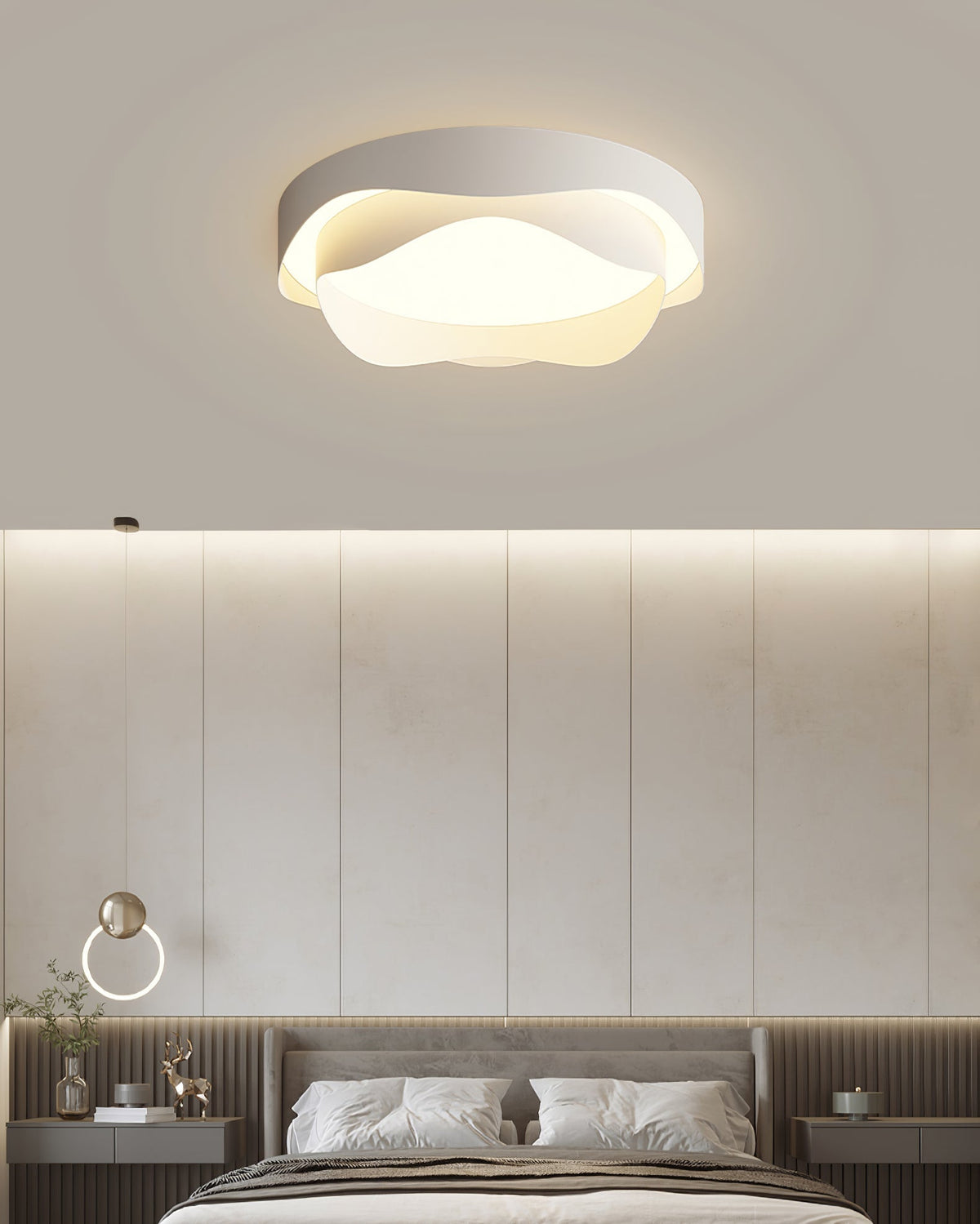 Elaisise hvid loftlampe til stuen