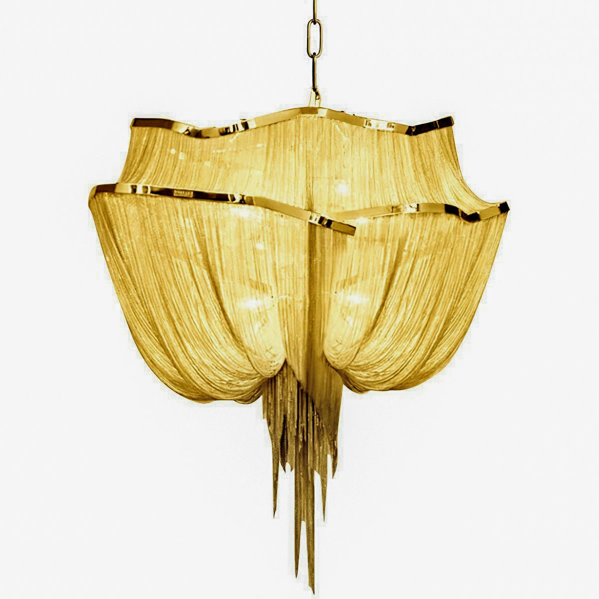 Lustre de correntes em alumínio com brilho níquel moderno Ardelella