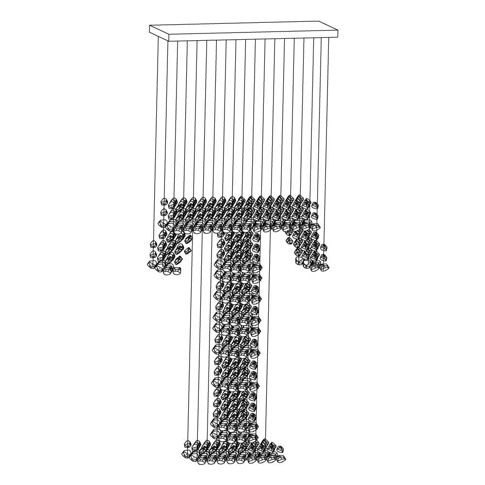 Selorella Charcoal Stone Sculptural Chandelier Letter S to Z