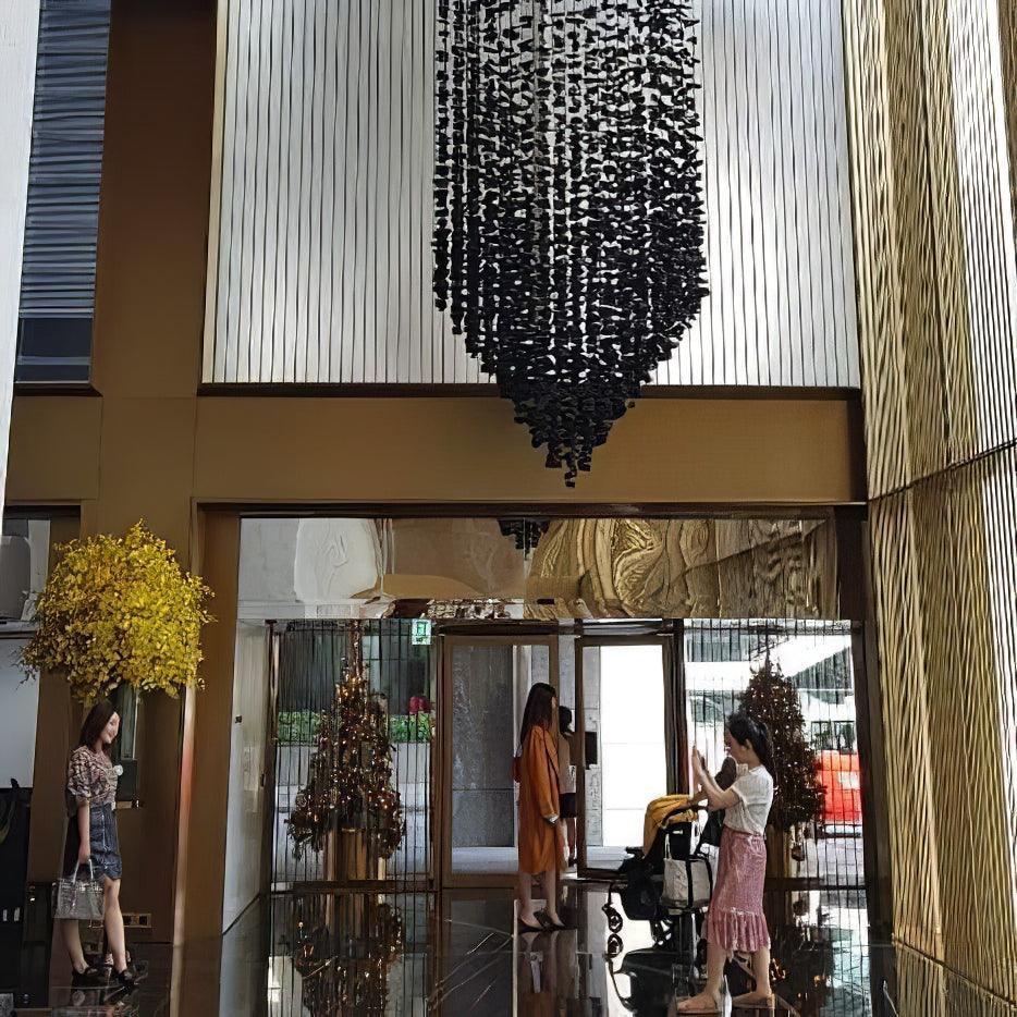 Selorella Charcoal Stone Sculptural Chandelier Letter S to Z