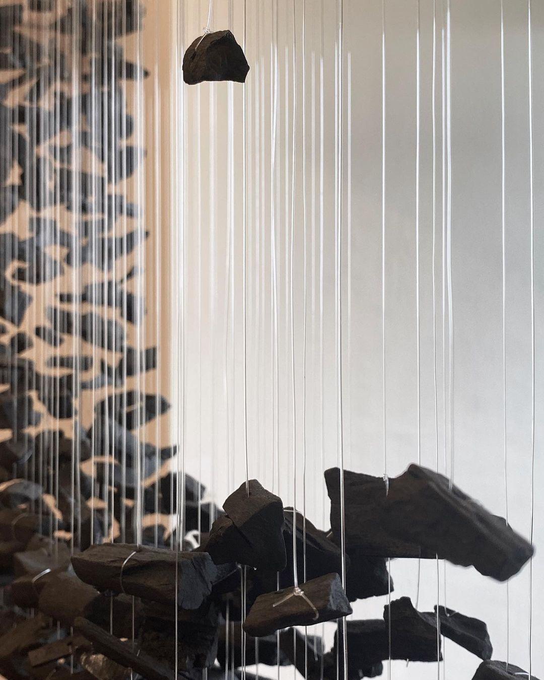 Selorella Charcoal Stone Sculptural Chandelier Letter S to Z