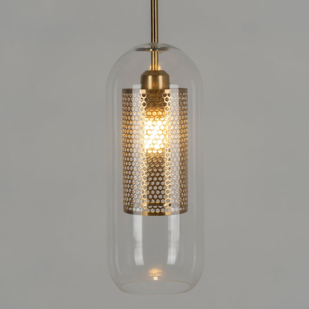 Veleine pendellampe i Chiswick-glas til stuen