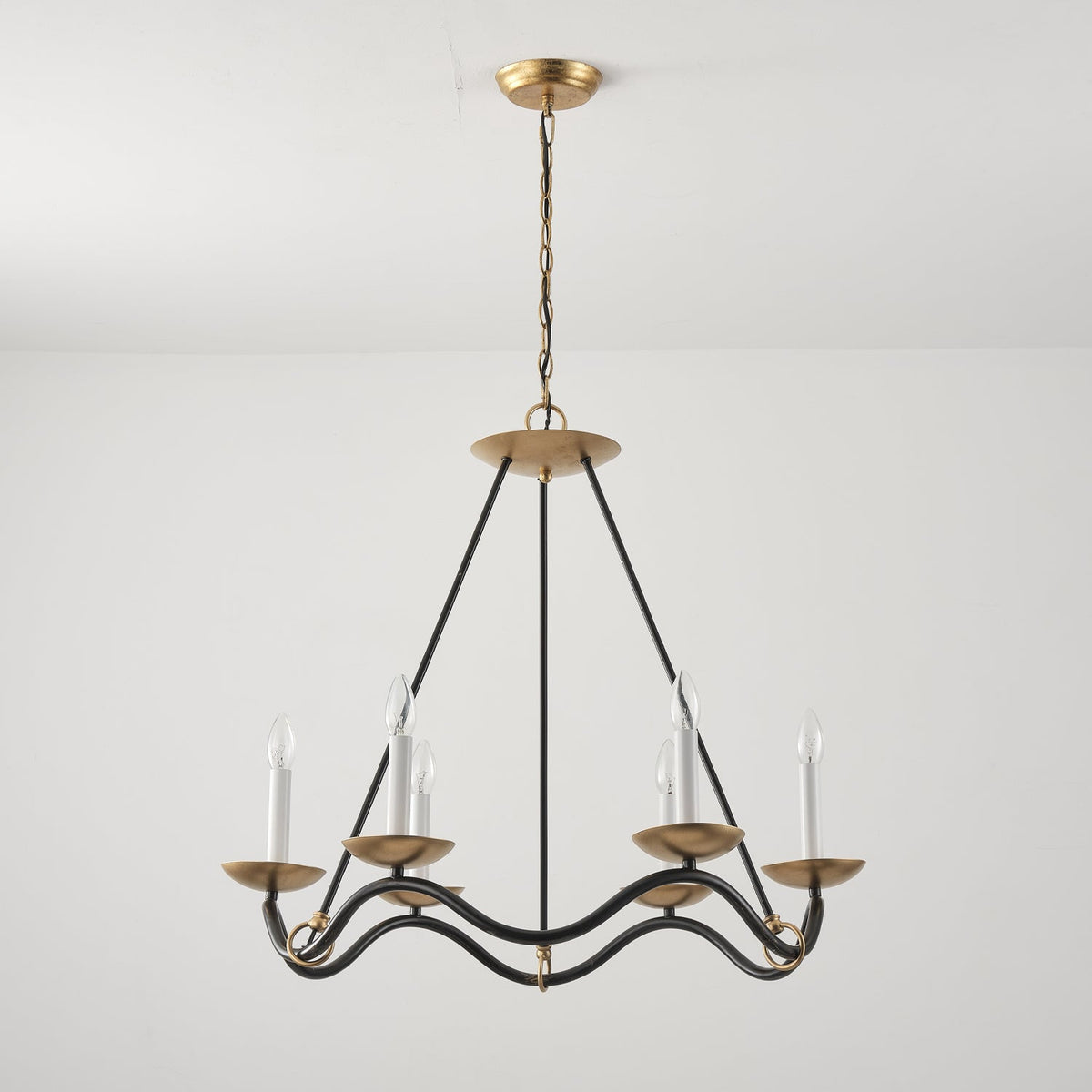 Evenor elegant vintage-ljuskrona i mässing