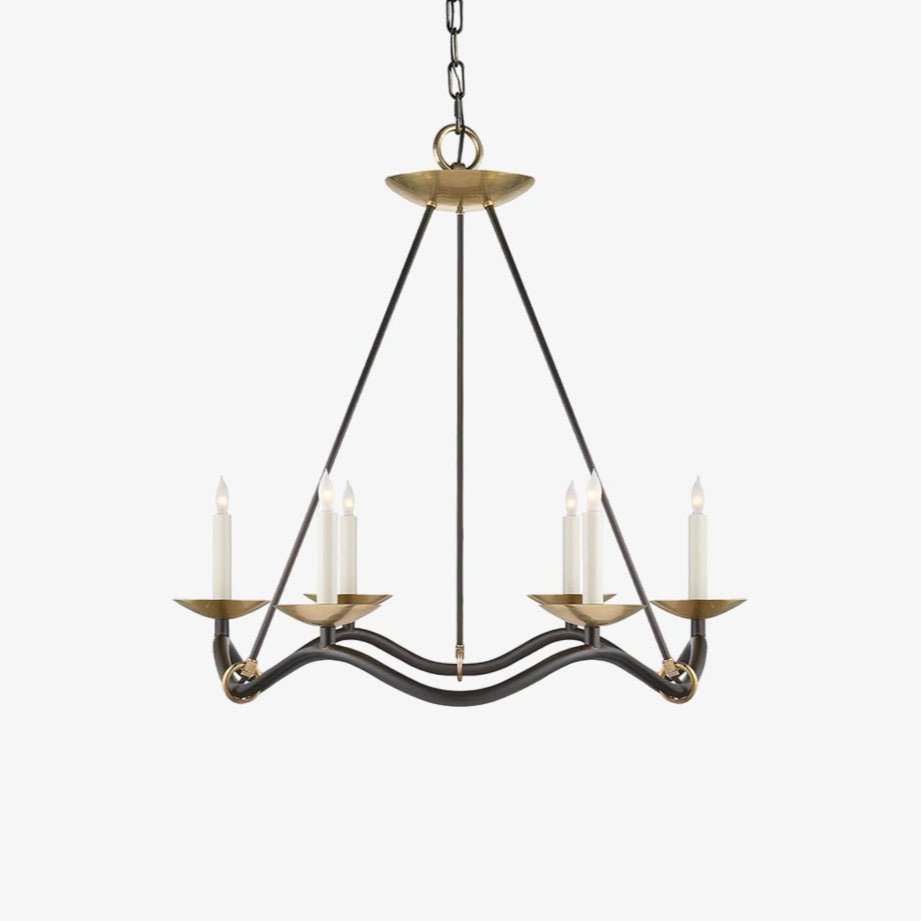 Evenor elegant vintage-ljuskrona i mässing