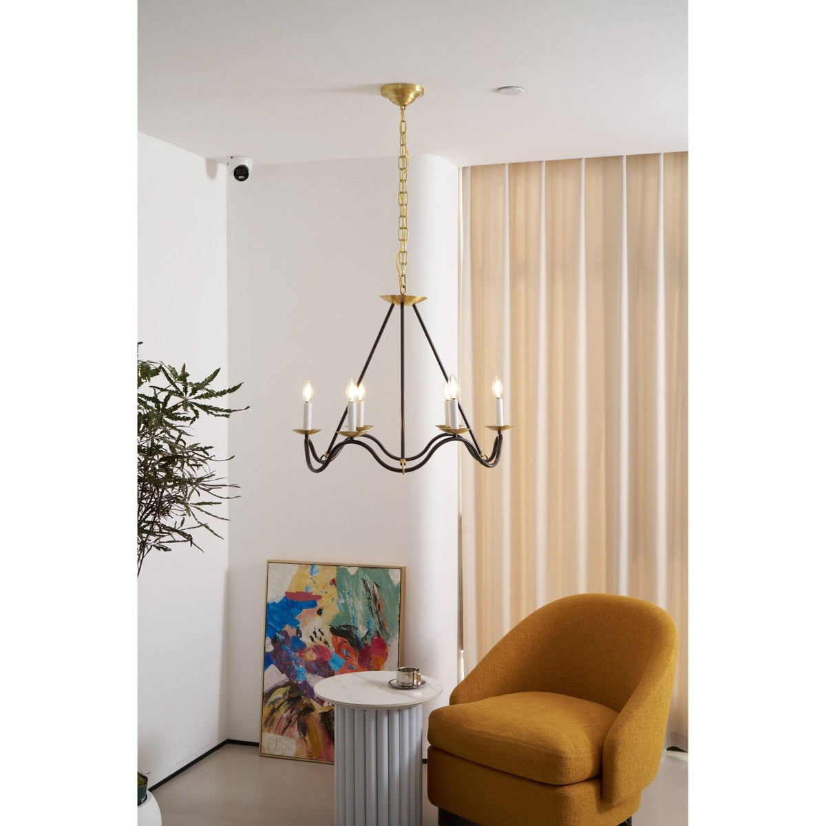 Evenor elegant vintage-ljuskrona i mässing