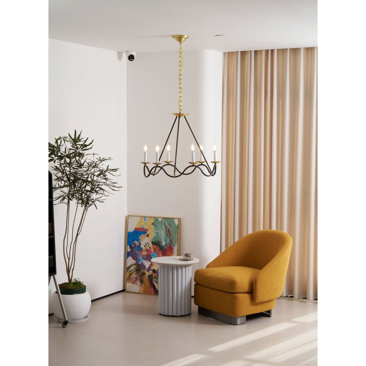 Evenor elegant vintage-ljuskrona i mässing