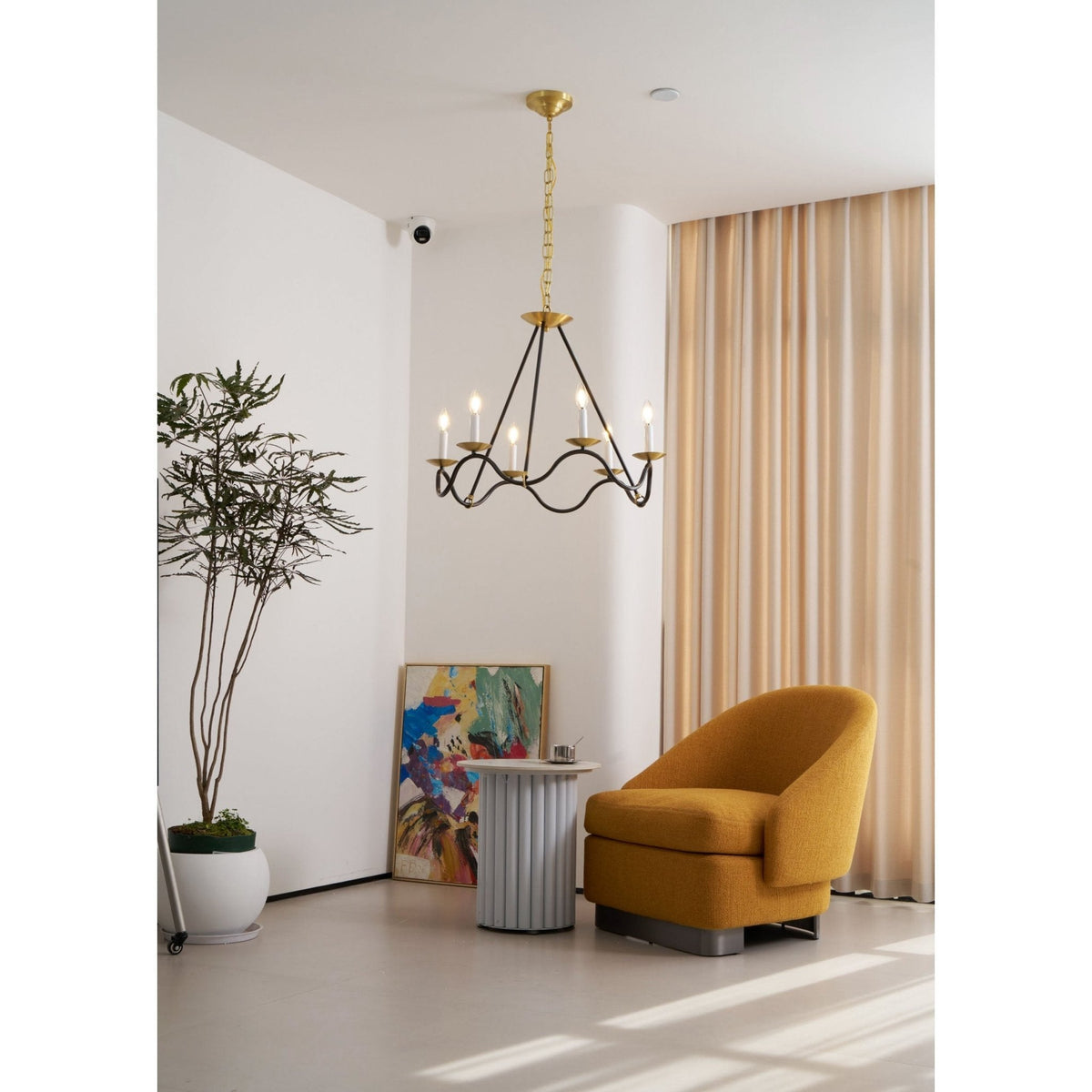 Evenor elegant vintage-ljuskrona i mässing