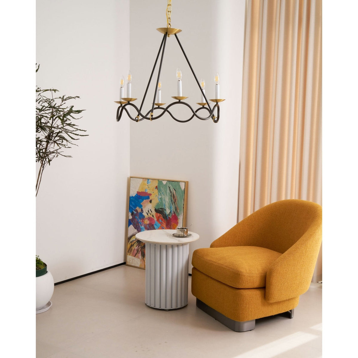 Evenor elegant vintage-ljuskrona i mässing
