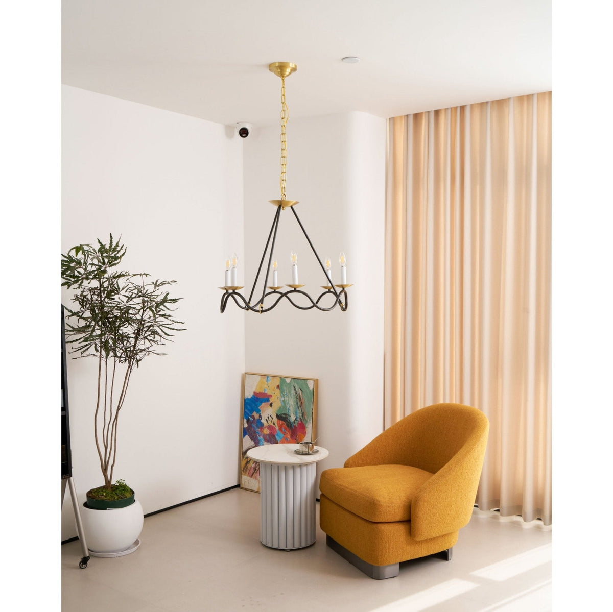 Evenor elegant vintage-ljuskrona i mässing