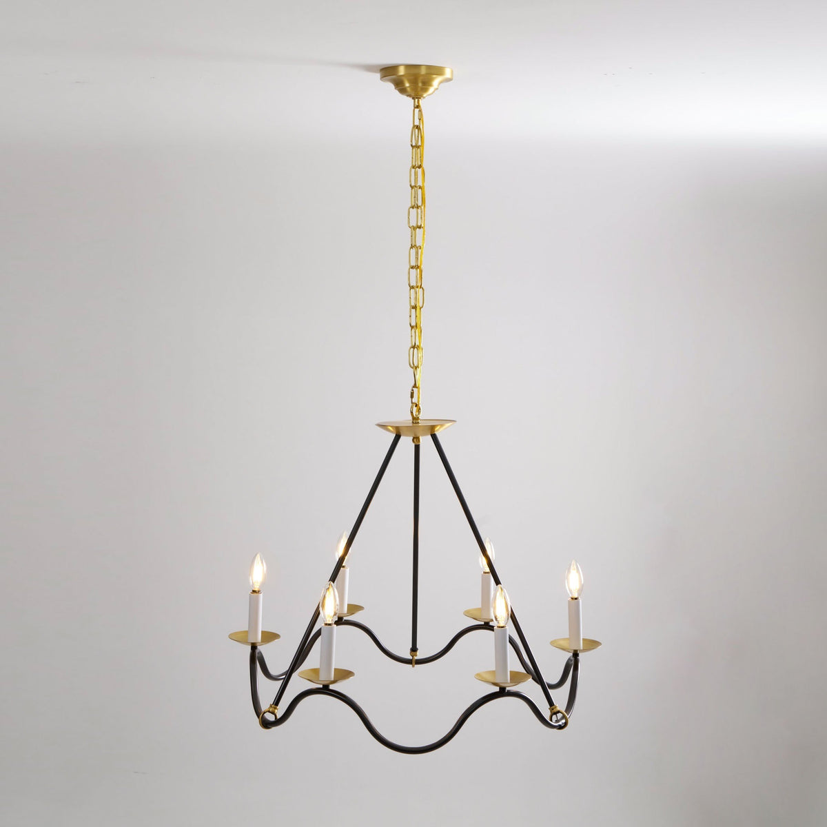 Evenor elegant vintage-ljuskrona i mässing