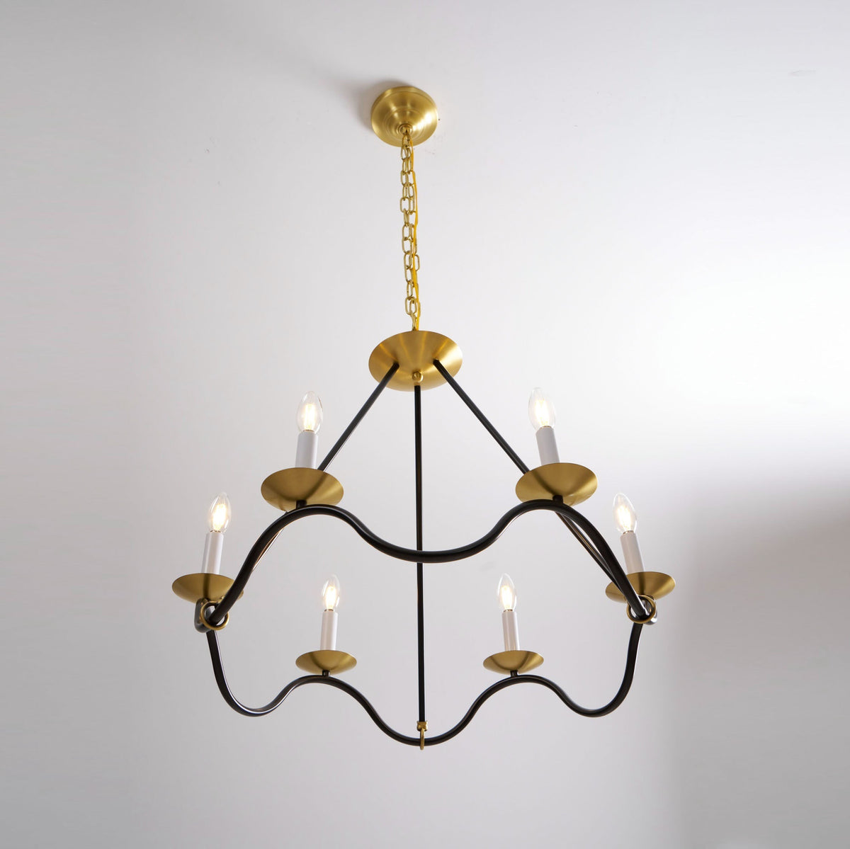 Evenor elegant vintage-ljuskrona i mässing