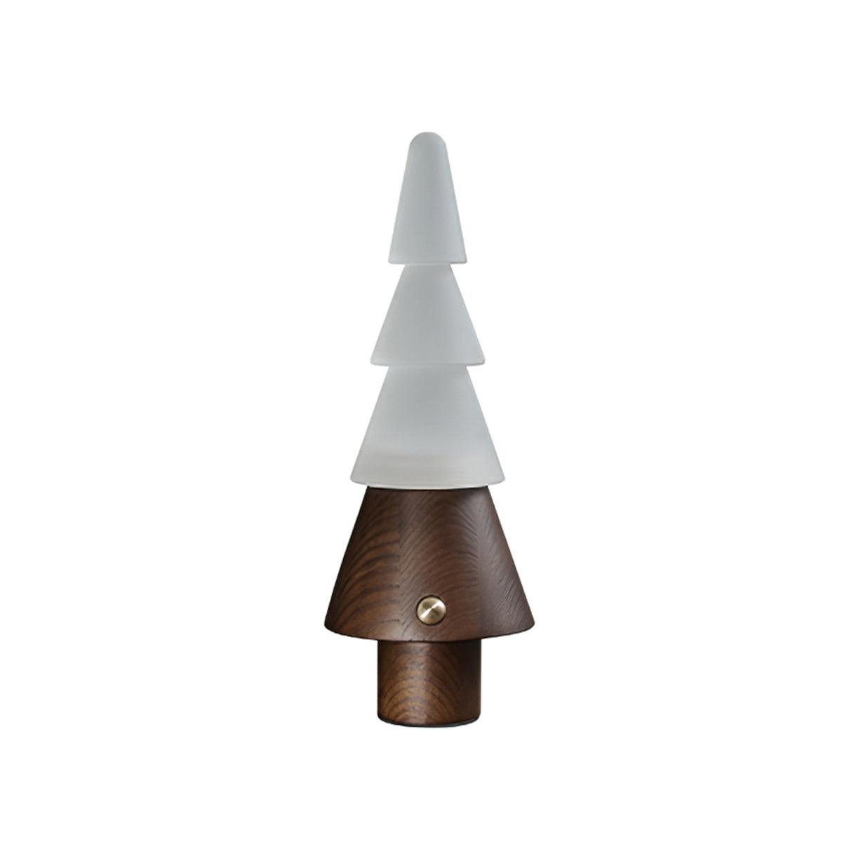 Elveette moderne bordlampe i træ