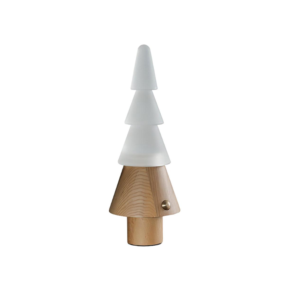 Elveette moderne bordlampe i træ