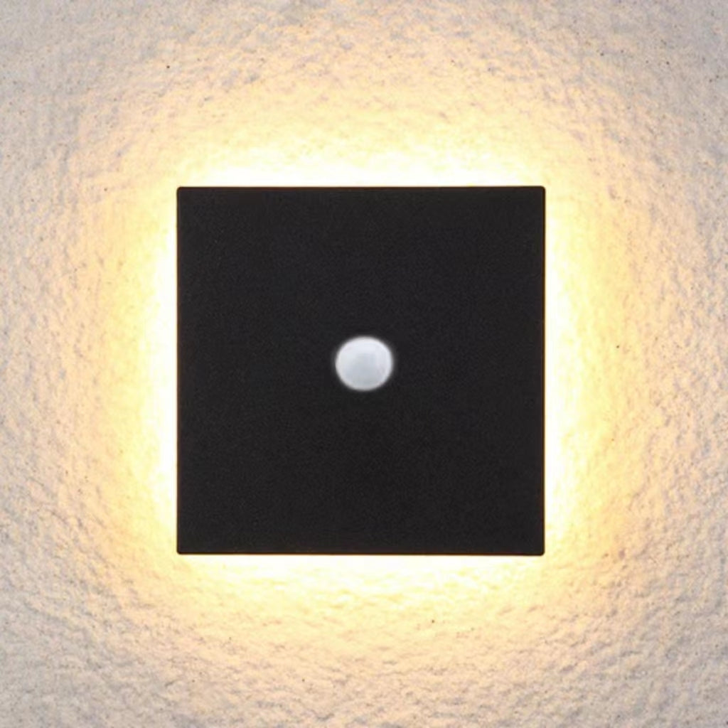 Dori minimalistinen pyöreä/neliönmuotoinen LED-ulkoseinävalaisin, musta/valkoinen