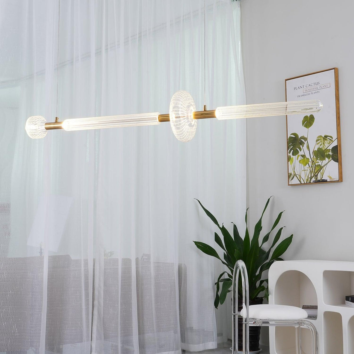 Tika pendellampa i kristall, cylinderformad, Cipher, modern