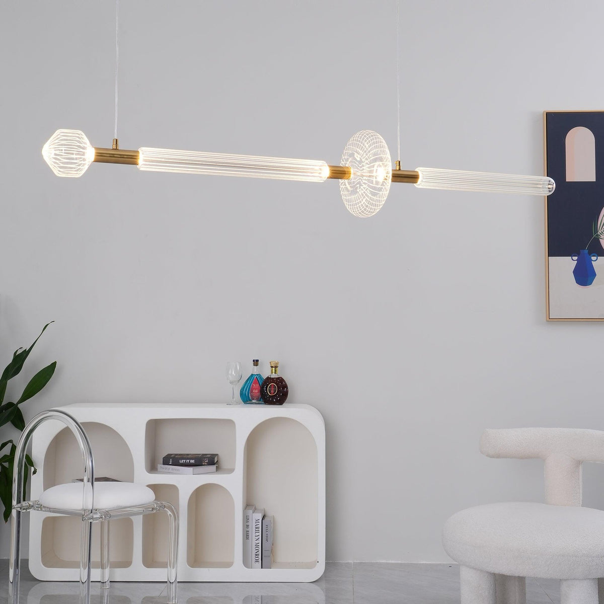 Tika pendellampa i kristall, cylinderformad, Cipher, modern