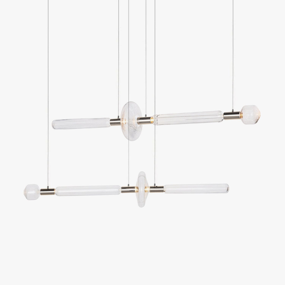 Tika pendellampa i kristall, cylinderformad, Cipher, modern