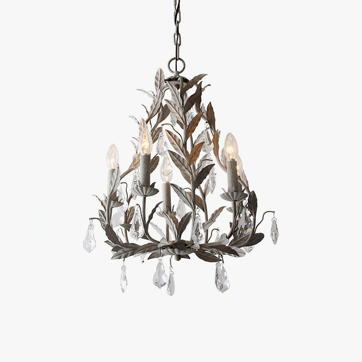Sylvia vintage-lysekrone i glas