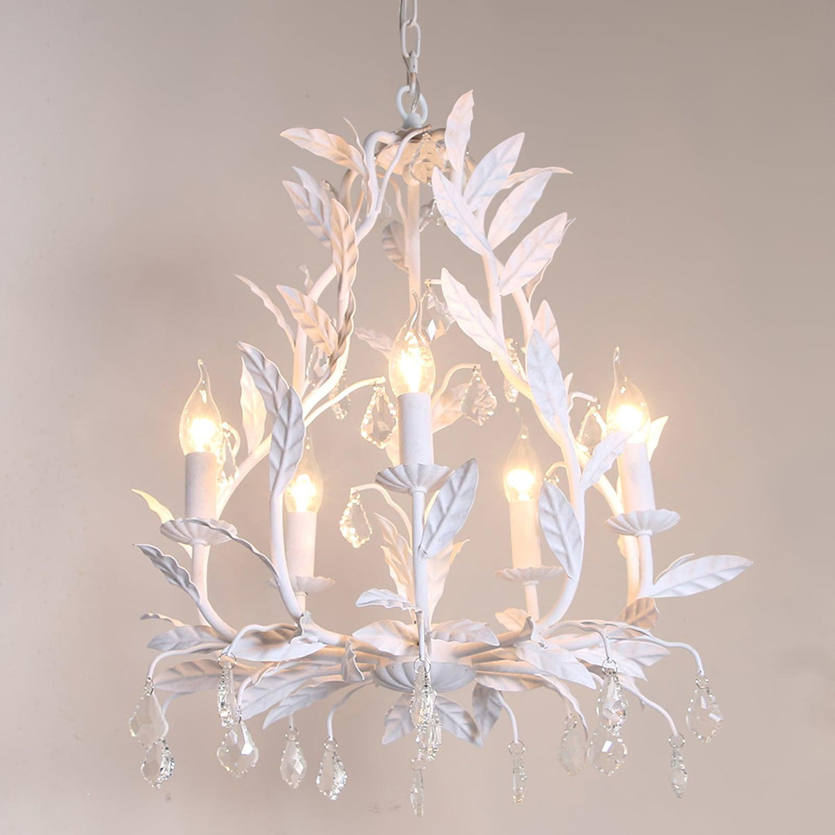 Sylvia vintage-lysekrone i glas