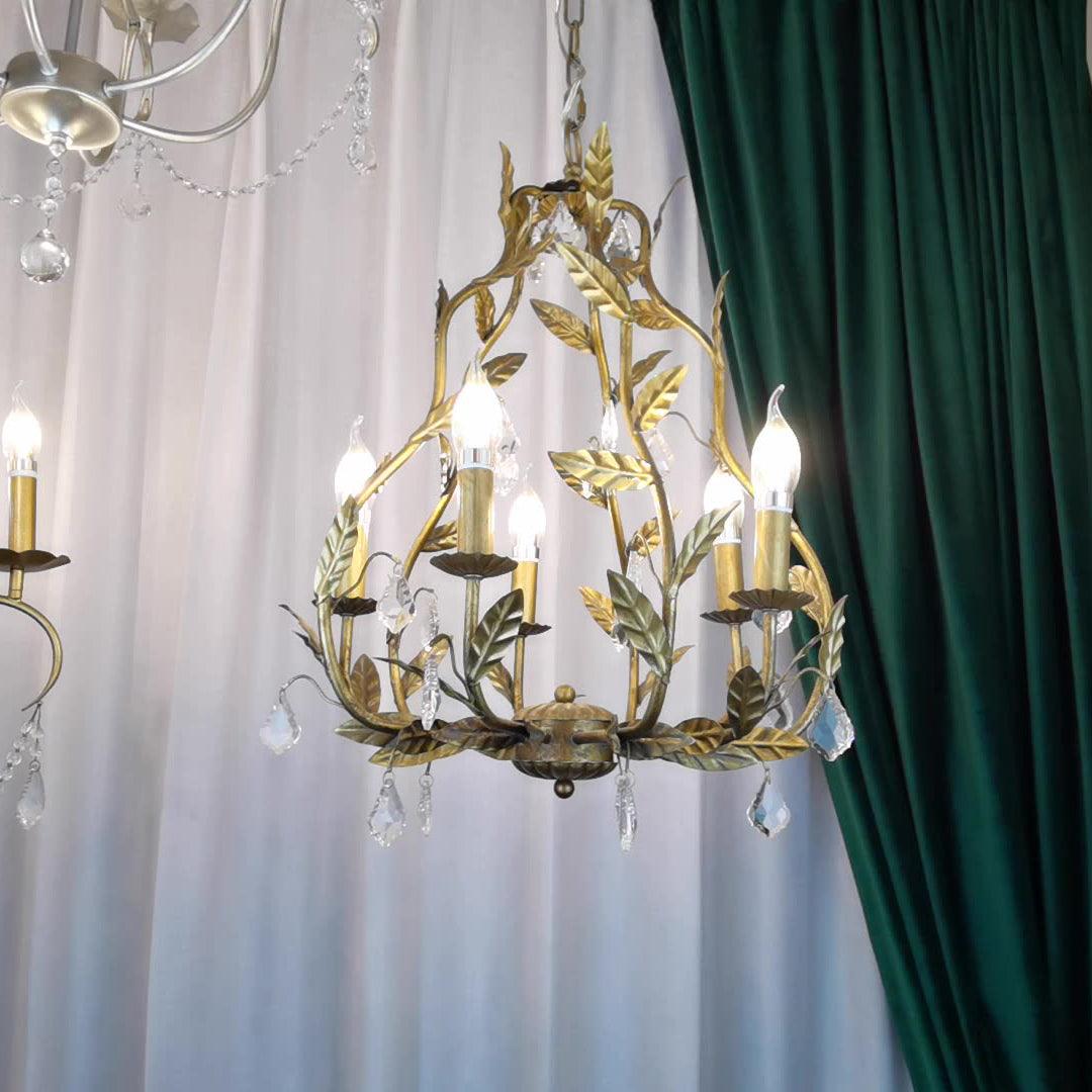 Sylvia vintage-lysekrone i glas