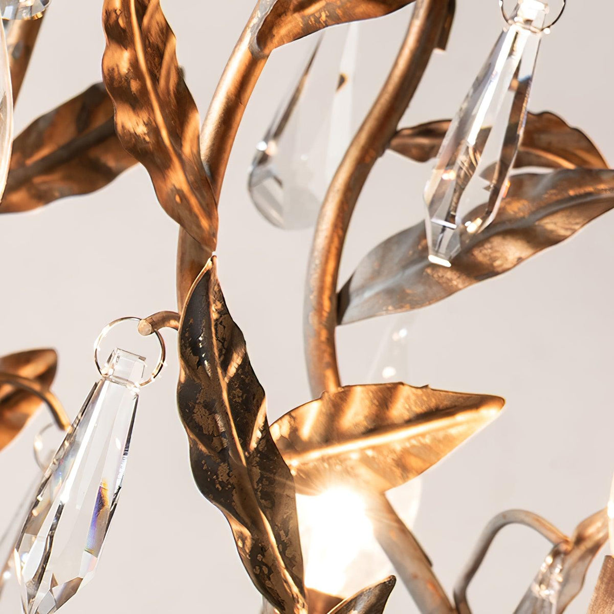 Sylvia vintage-lysekrone i glas