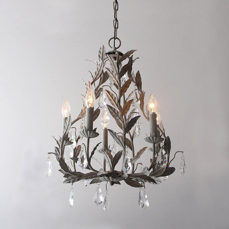 Sylvia vintage-lysekrone i glas