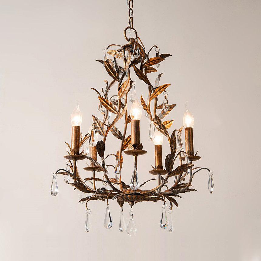 Sylvia vintage-lysekrone i glas