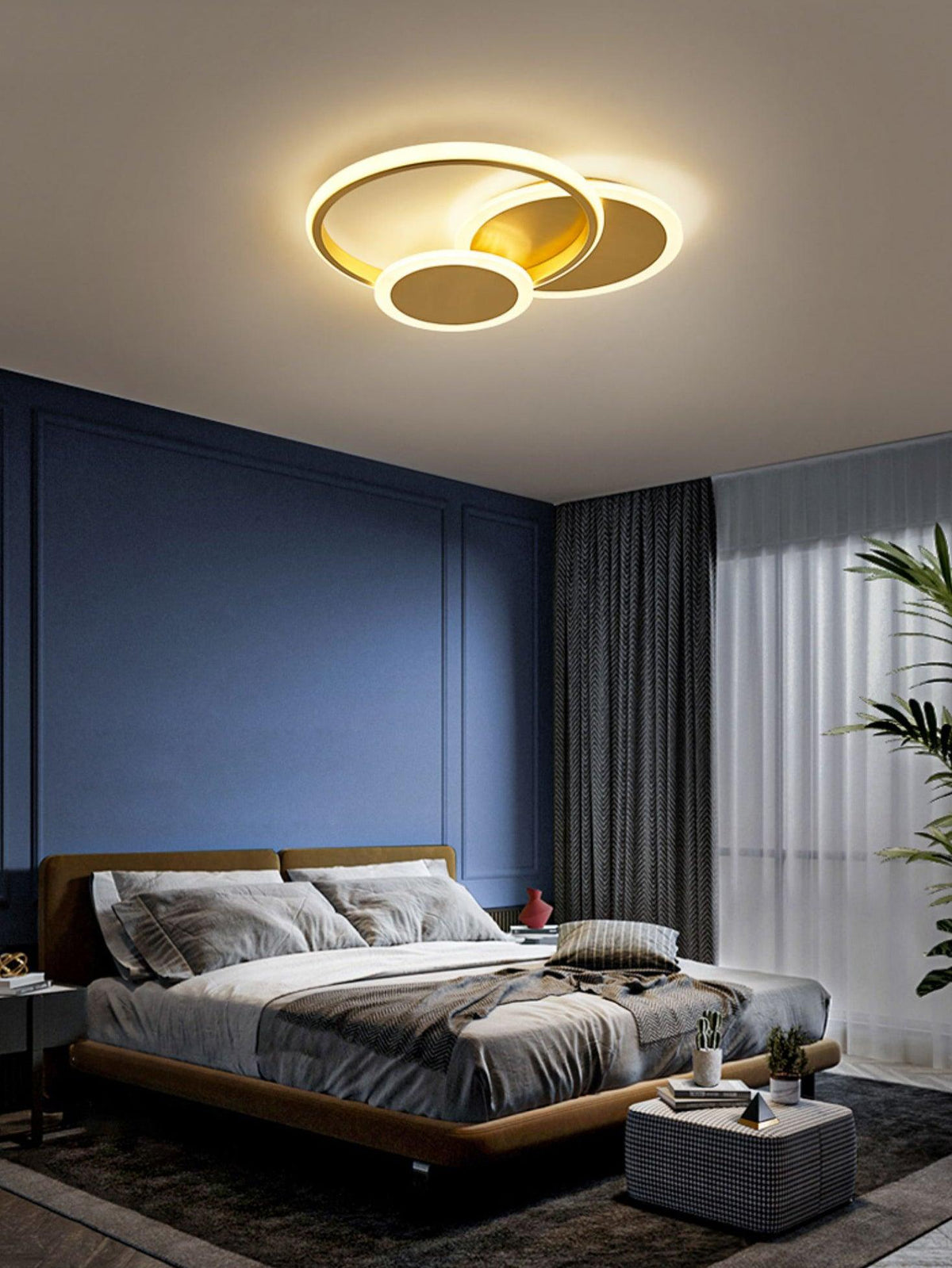 Insk kunstnerisk LED-loftslampe med cirkler