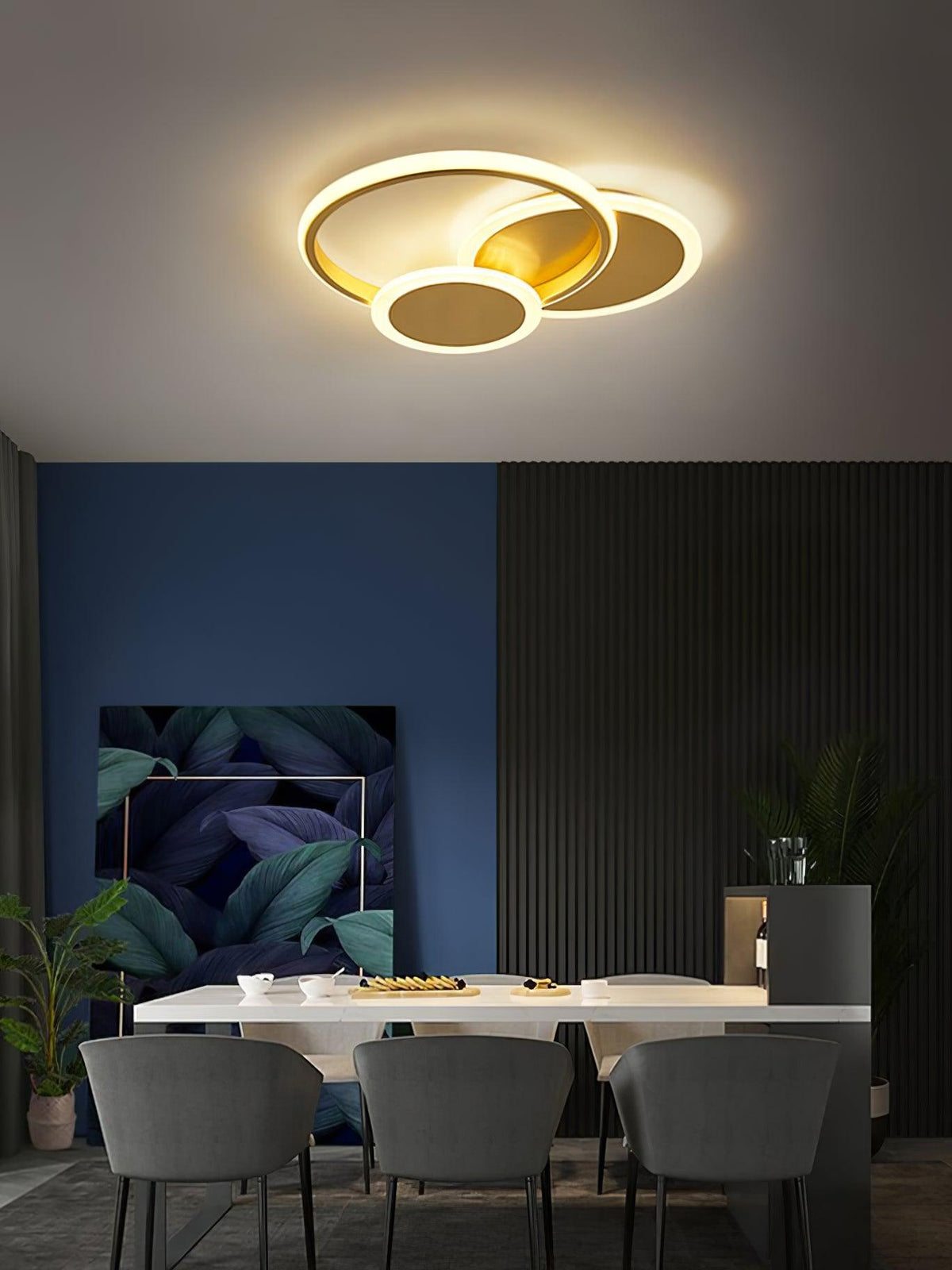 Insk kunstnerisk LED-loftslampe med cirkler