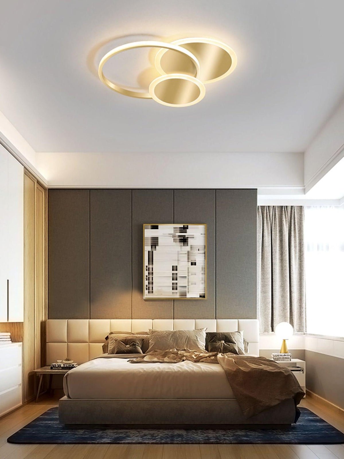 Insk kunstnerisk LED-loftslampe med cirkler