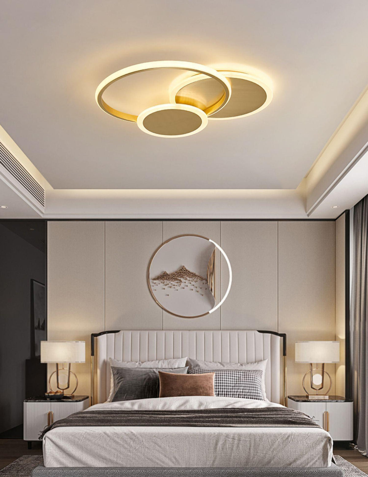 Insk kunstnerisk LED-loftslampe med cirkler