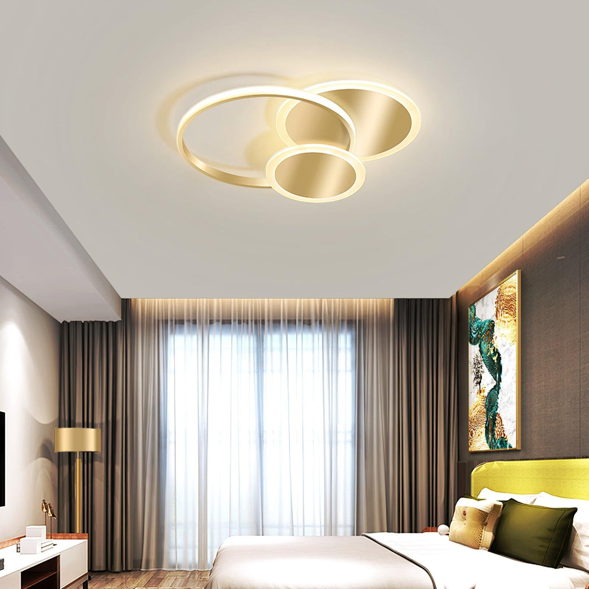 Insk kunstnerisk LED-loftslampe med cirkler