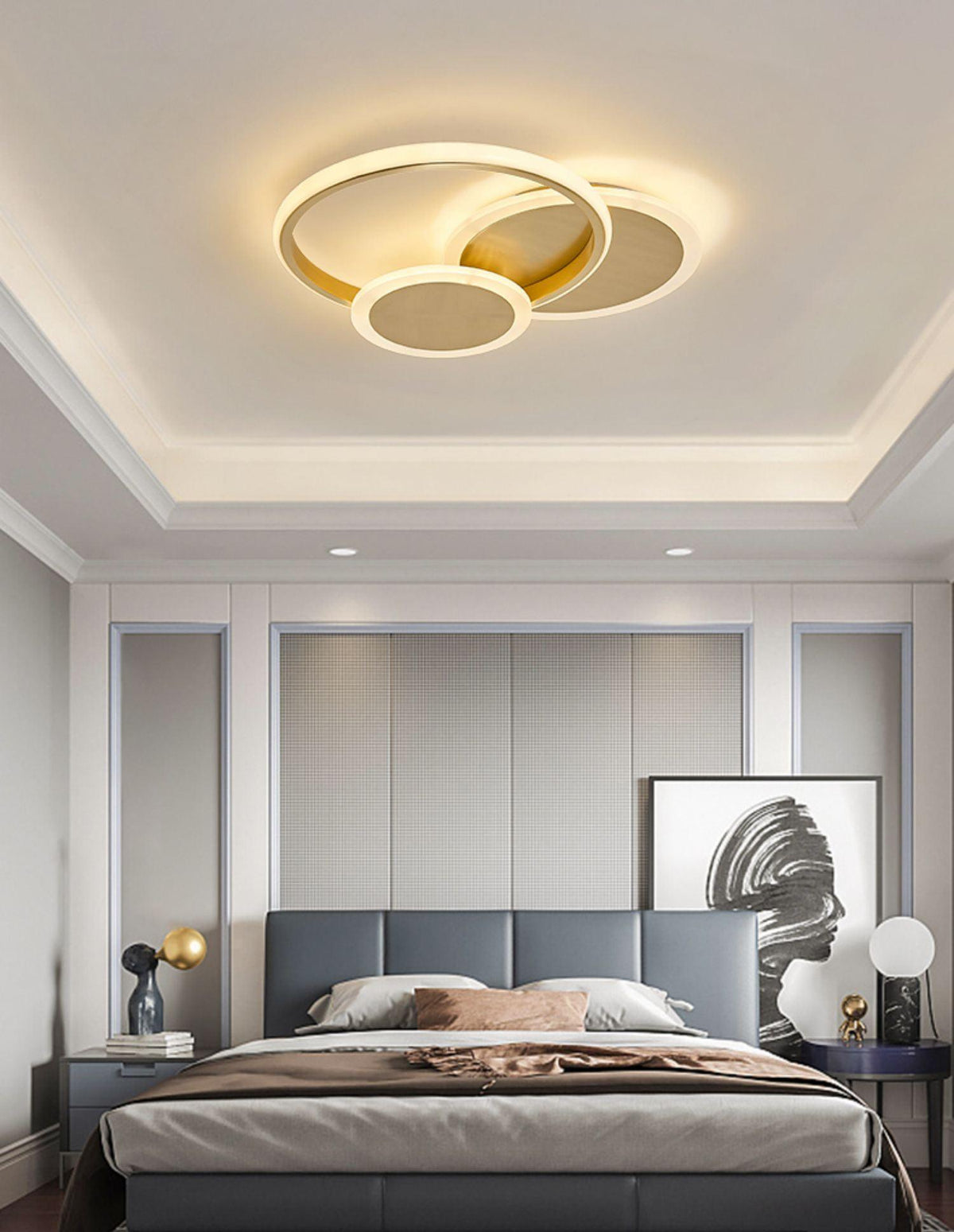 Insk kunstnerisk LED-loftslampe med cirkler