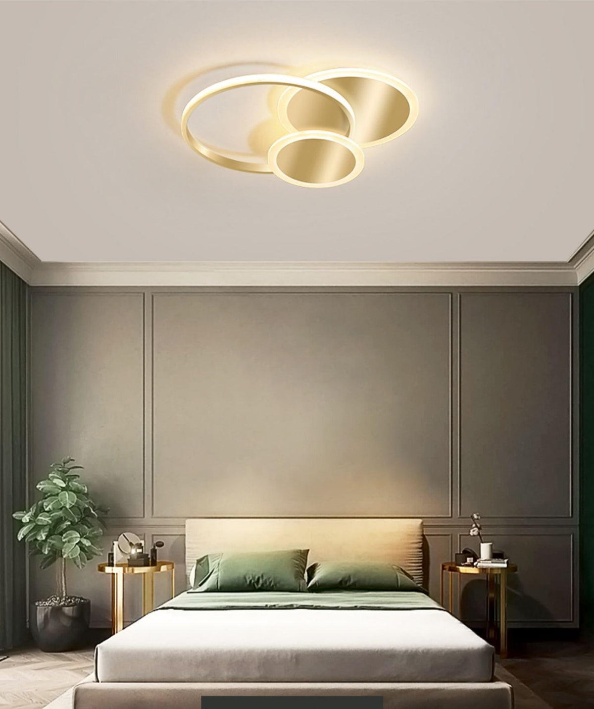 Insk kunstnerisk LED-loftslampe med cirkler
