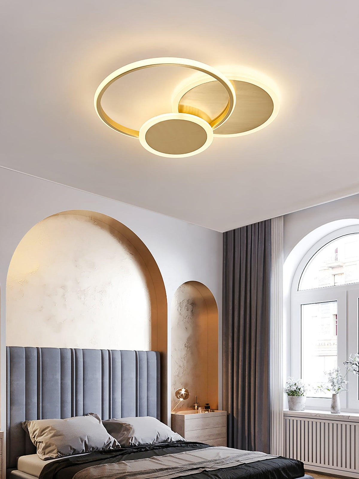 Insk kunstnerisk LED-loftslampe med cirkler