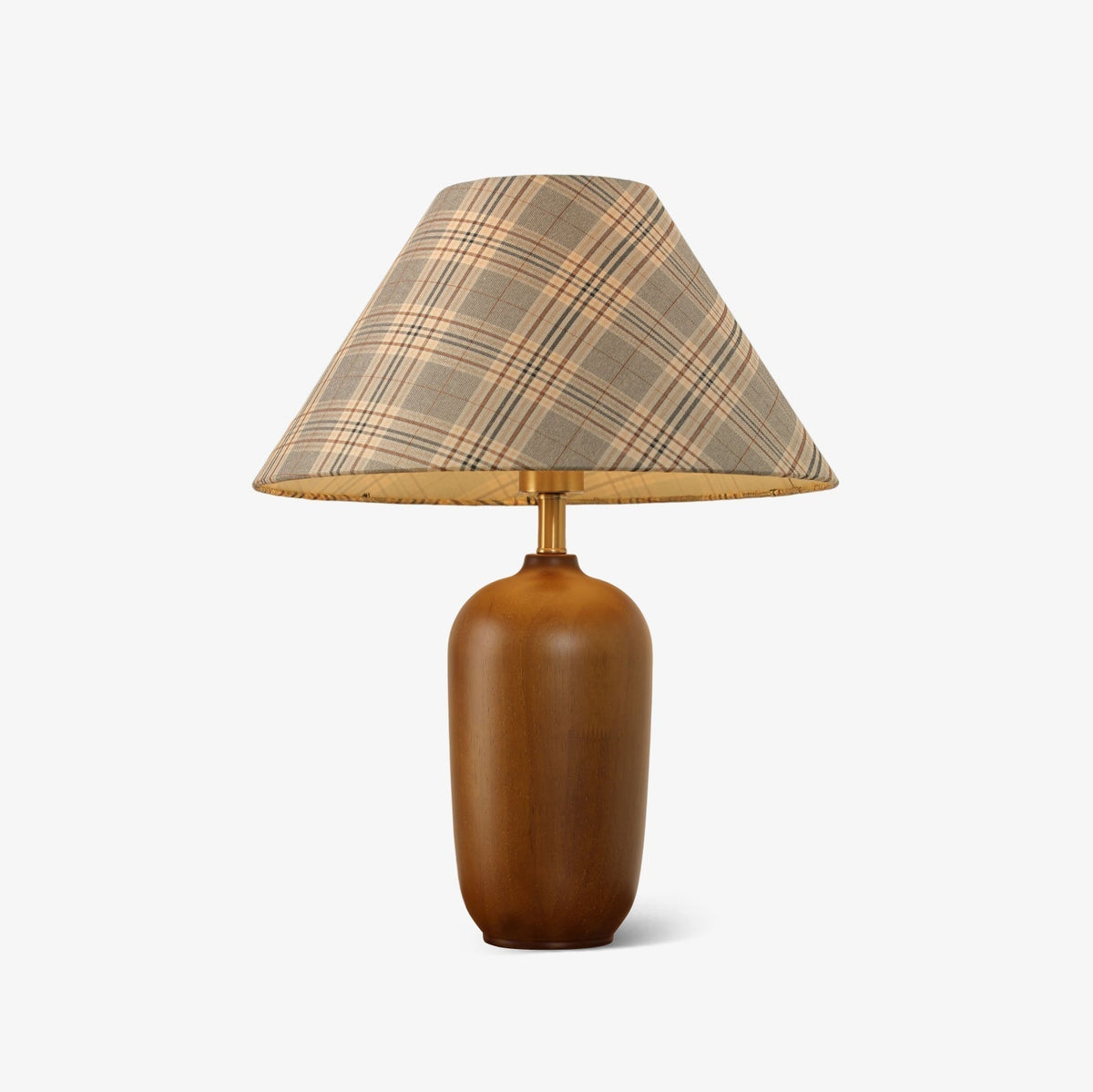 Klassisk bordslampa i trä och tyg Sienna