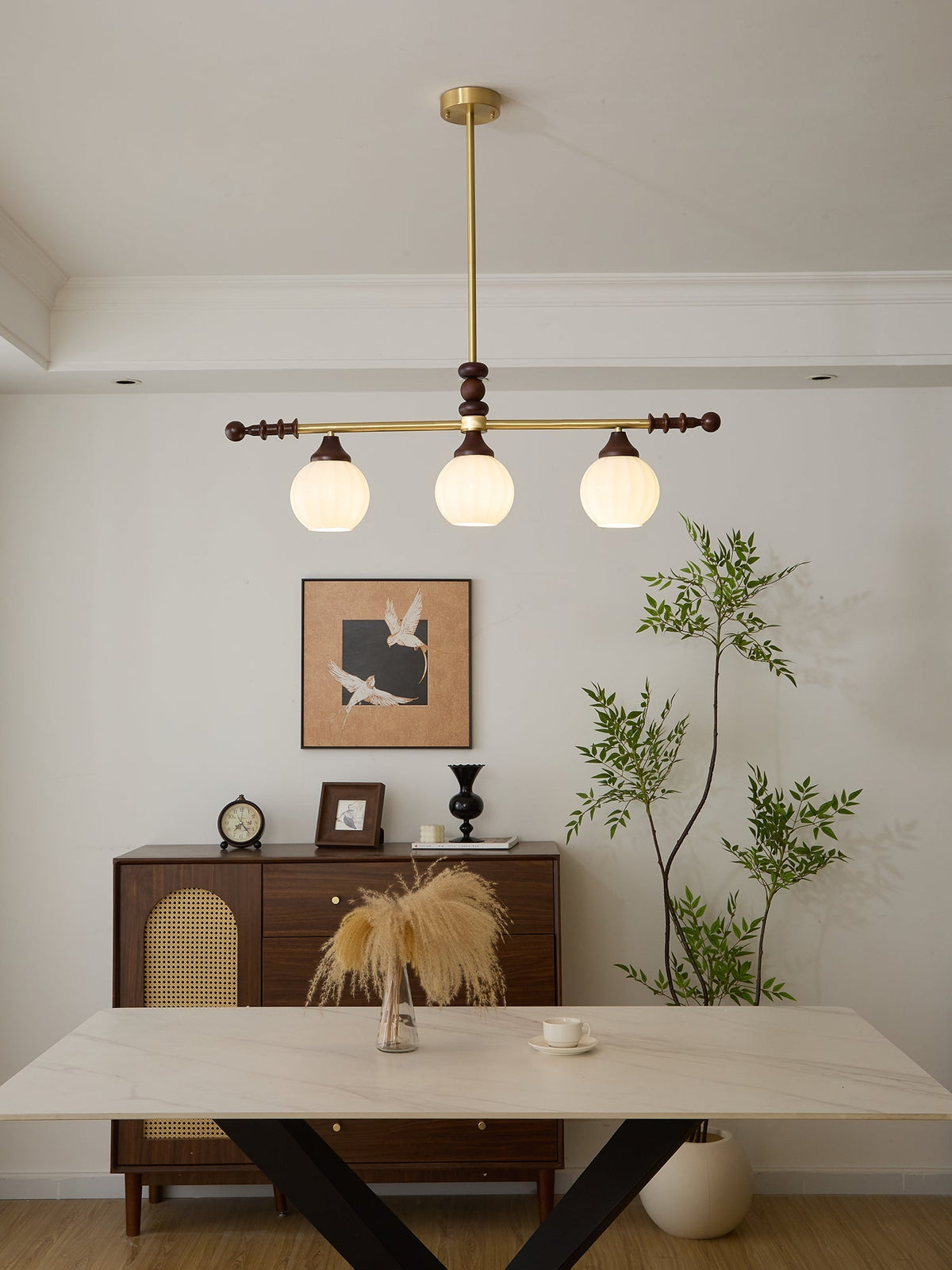 Vosole traditionel elegant vintagekrystallsekrone i træ
