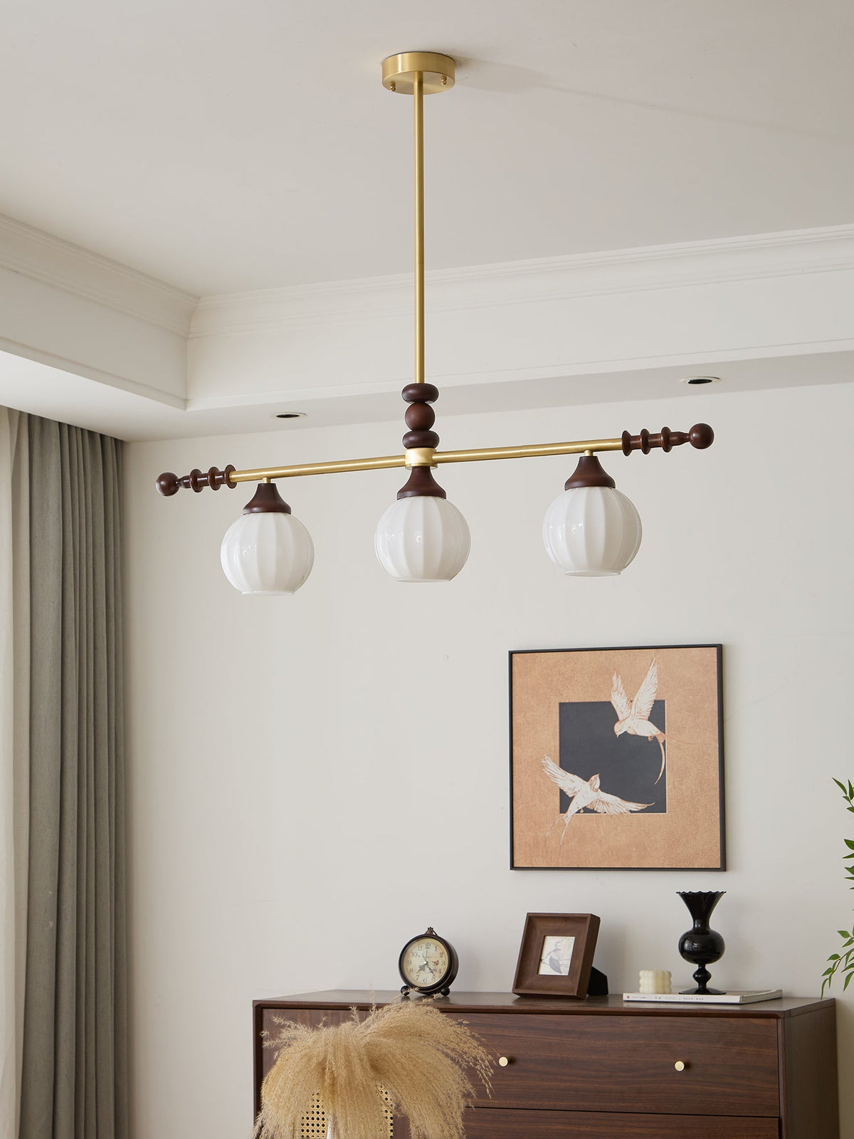 Vosole traditionel elegant vintagekrystallsekrone i træ
