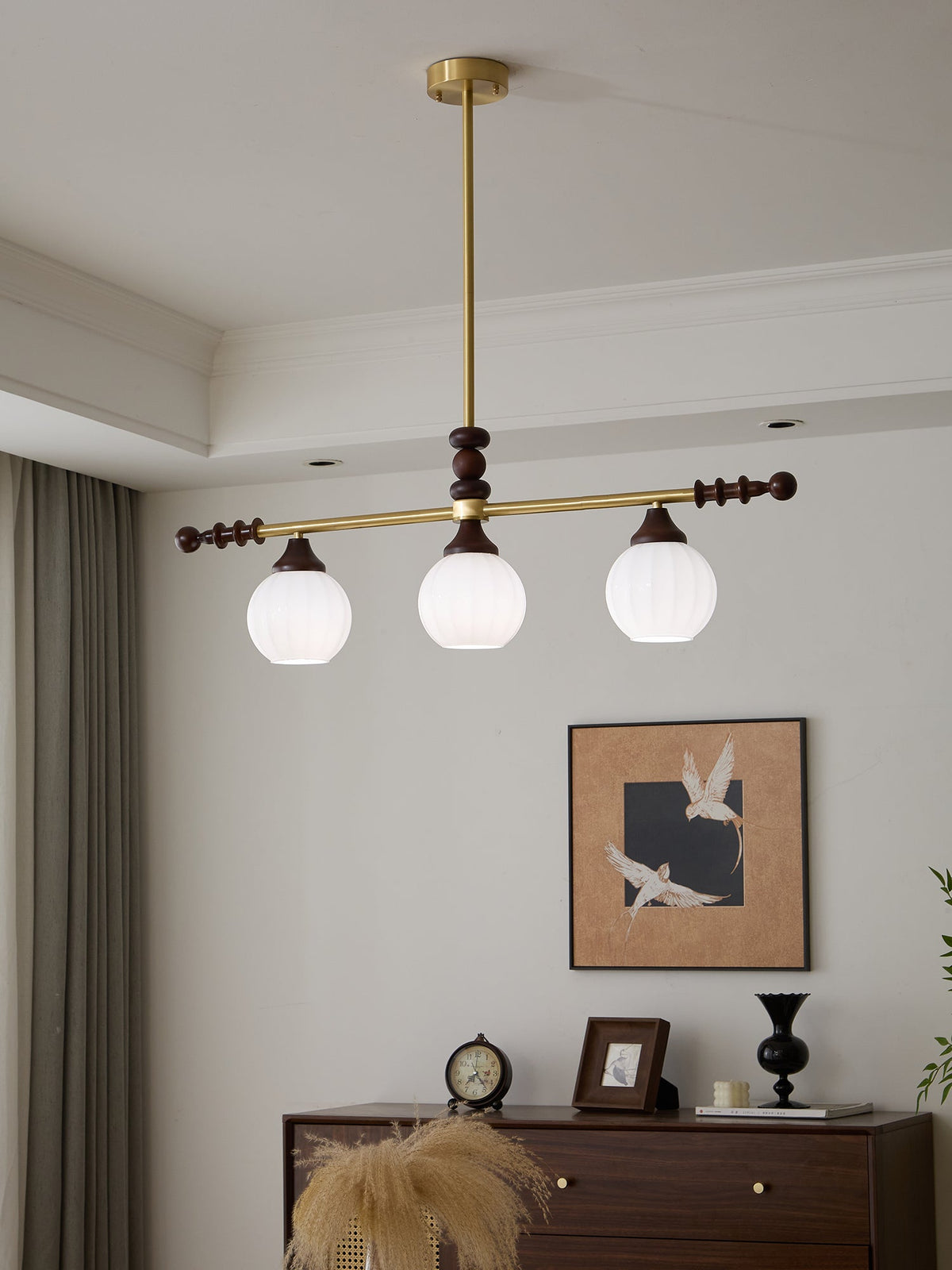 Vosole traditionel elegant vintagekrystallsekrone i træ