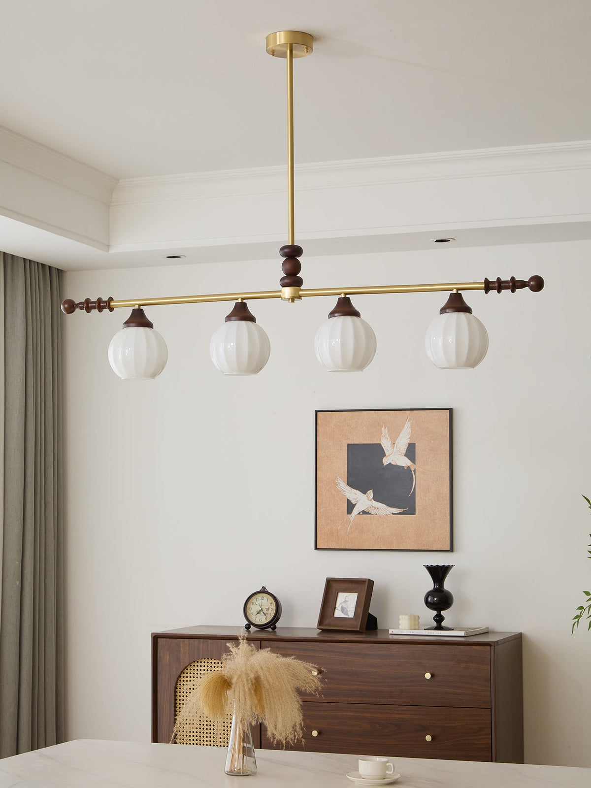Vosole traditionel elegant vintagekrystallsekrone i træ