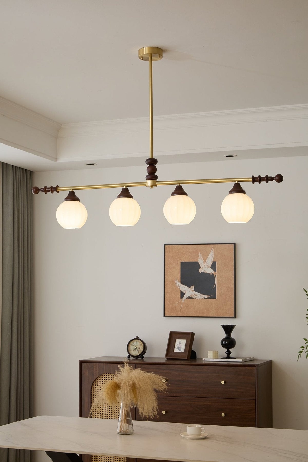 Vosole traditionel elegant vintagekrystallsekrone i træ