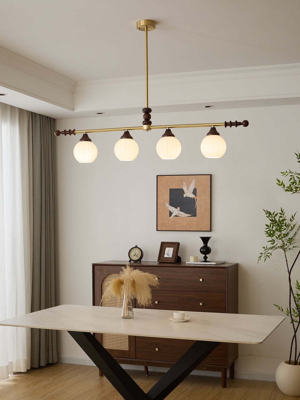 Vosole traditionel elegant vintagekrystallsekrone i træ