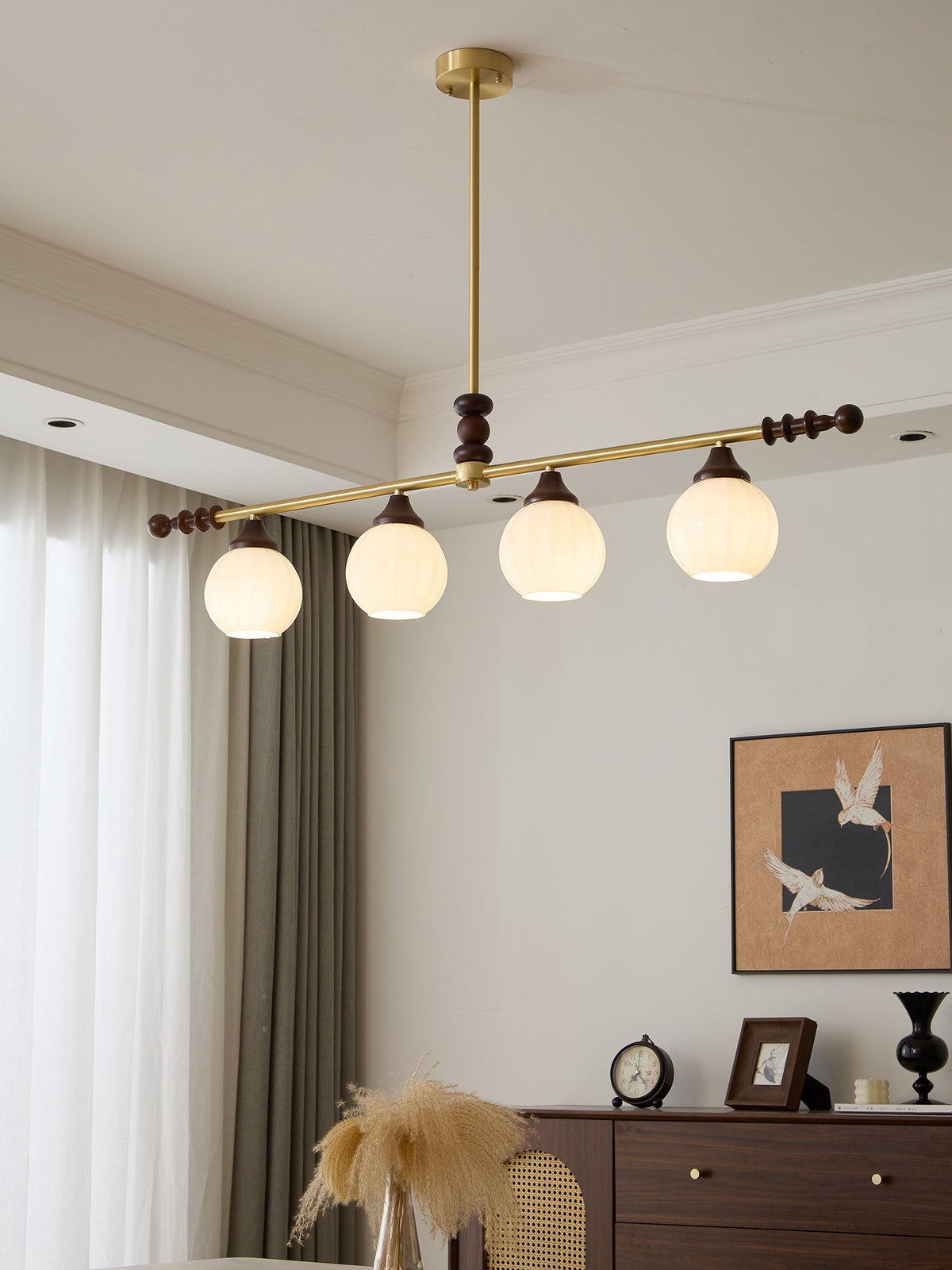 Vosole traditionel elegant vintagekrystallsekrone i træ