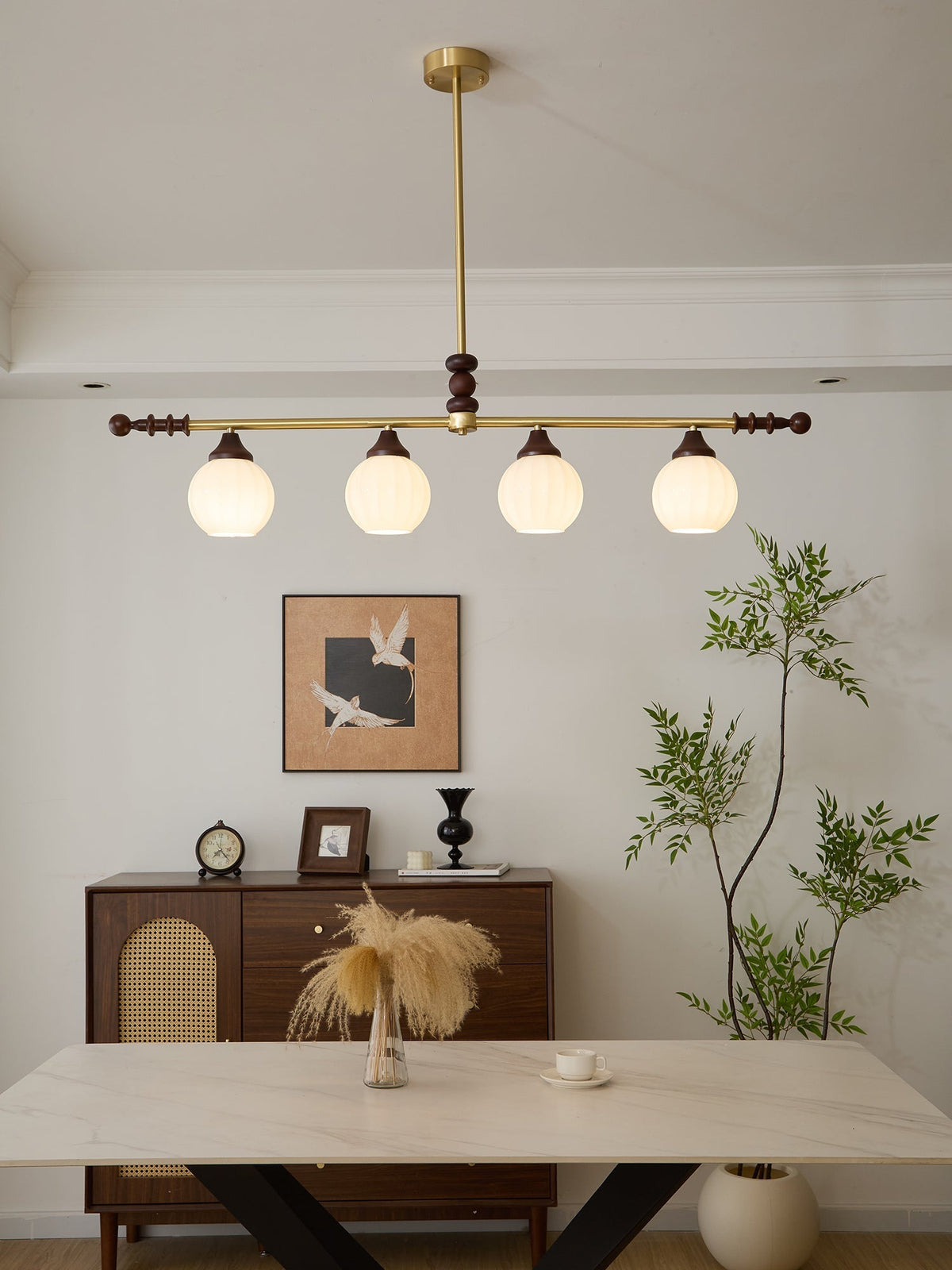 Vosole traditionel elegant vintagekrystallsekrone i træ