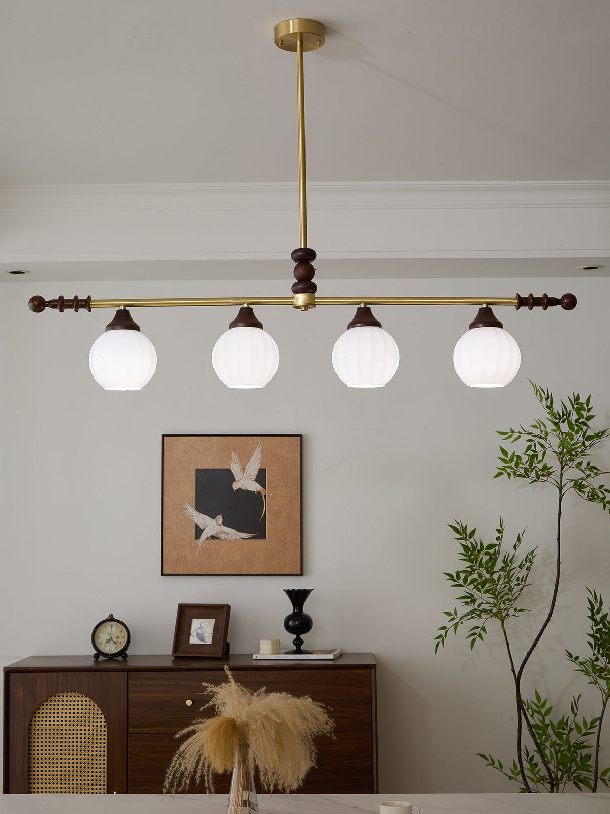 Vosole traditionel elegant vintagekrystallsekrone i træ