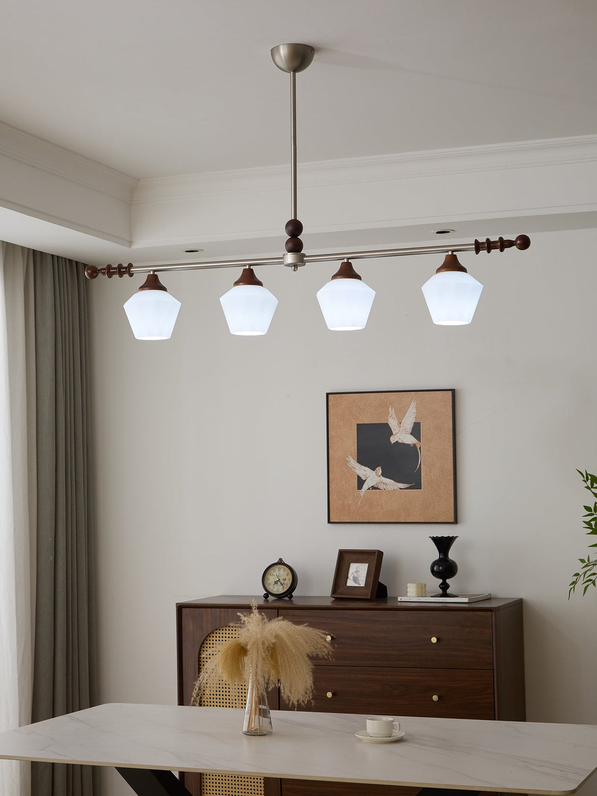 Vosole traditionel elegant vintagekrystallsekrone i træ