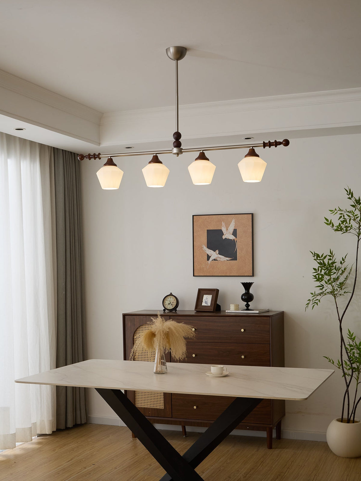 Vosole traditionel elegant vintagekrystallsekrone i træ