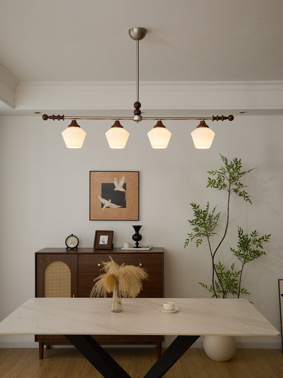 Vosole traditionel elegant vintagekrystallsekrone i træ