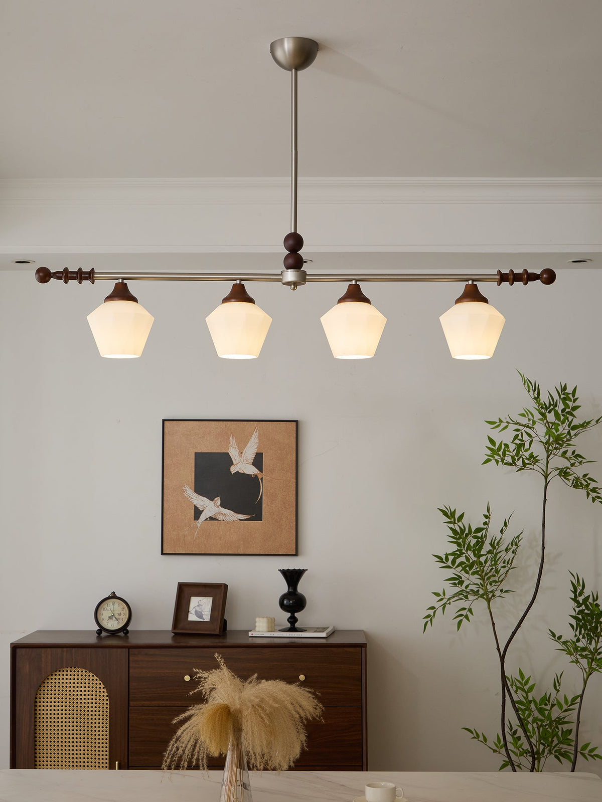Vosole traditionel elegant vintagekrystallsekrone i træ